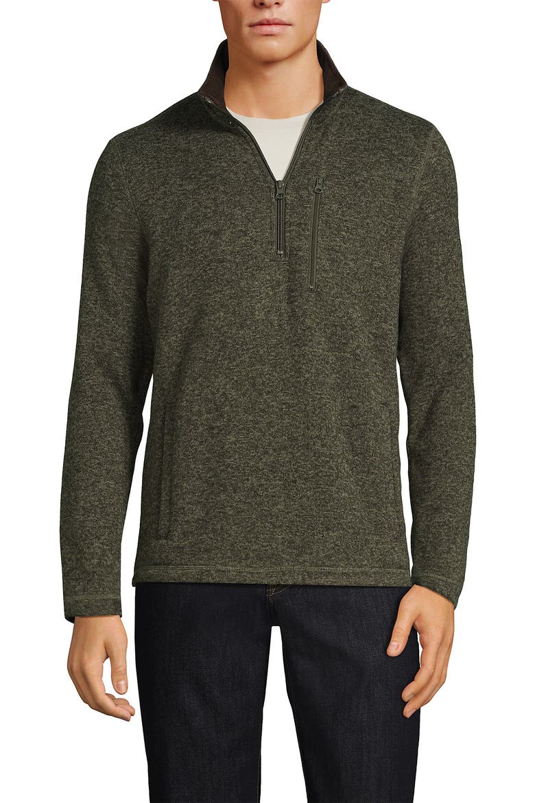 Quarter Zip Sweater Fleece, Main, color, Olive Field Heather
