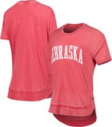 PRESSBOX Women's Pressbox Scarlet Nebraska Huskers Arch Poncho T-Shirt