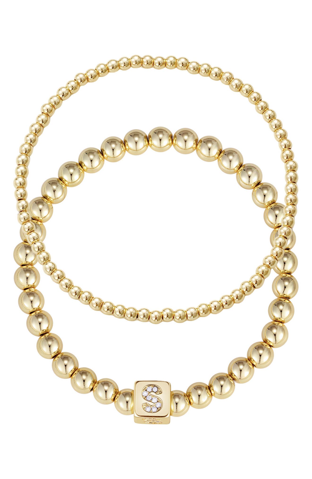 Set of 2 Gold Plated Stretch Bracelets