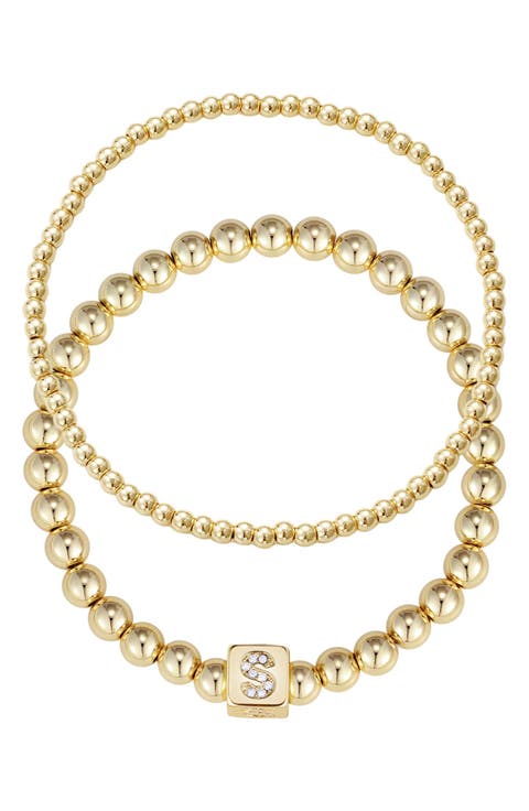 Set of 2 Gold Plated Stretch Bracelets