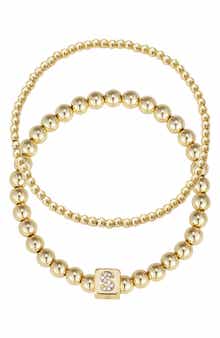 Set of 2 Gold Plated Stretch Bracelets