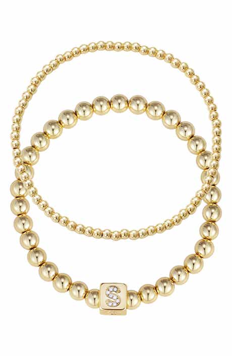 Set of 2 Gold Plated Stretch Bracelets