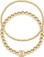 Adornia Set of 2 Gold Plated Stretch Bracelets