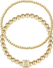Adornia Set of 2 Gold Plated Stretch Bracelets