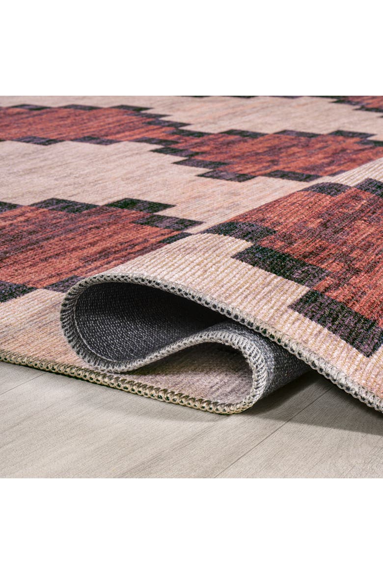 Timantii Modern Trellis Kilim Machine-Washable Area Rug, Alternate, color, Red/Ivory