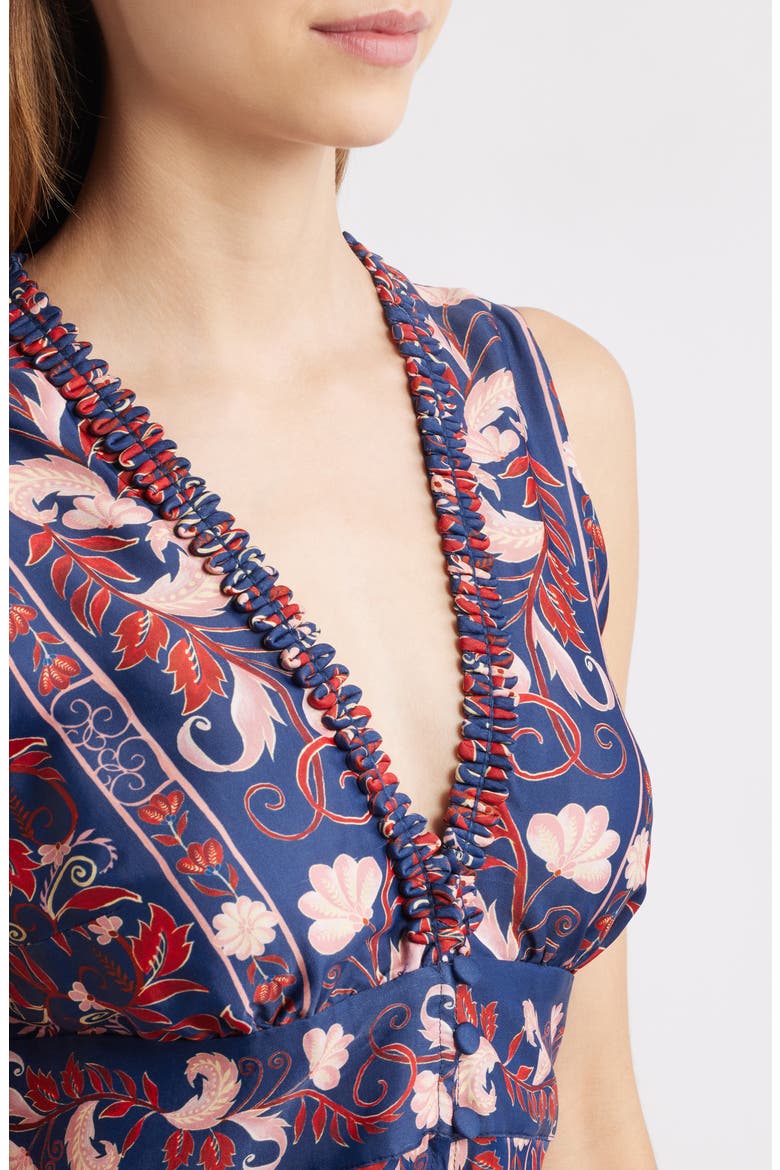 boho floral scarf navy blue midi dress reviews Boho Midi Dress: Navy Floral Medallion Print, Long Sleeve