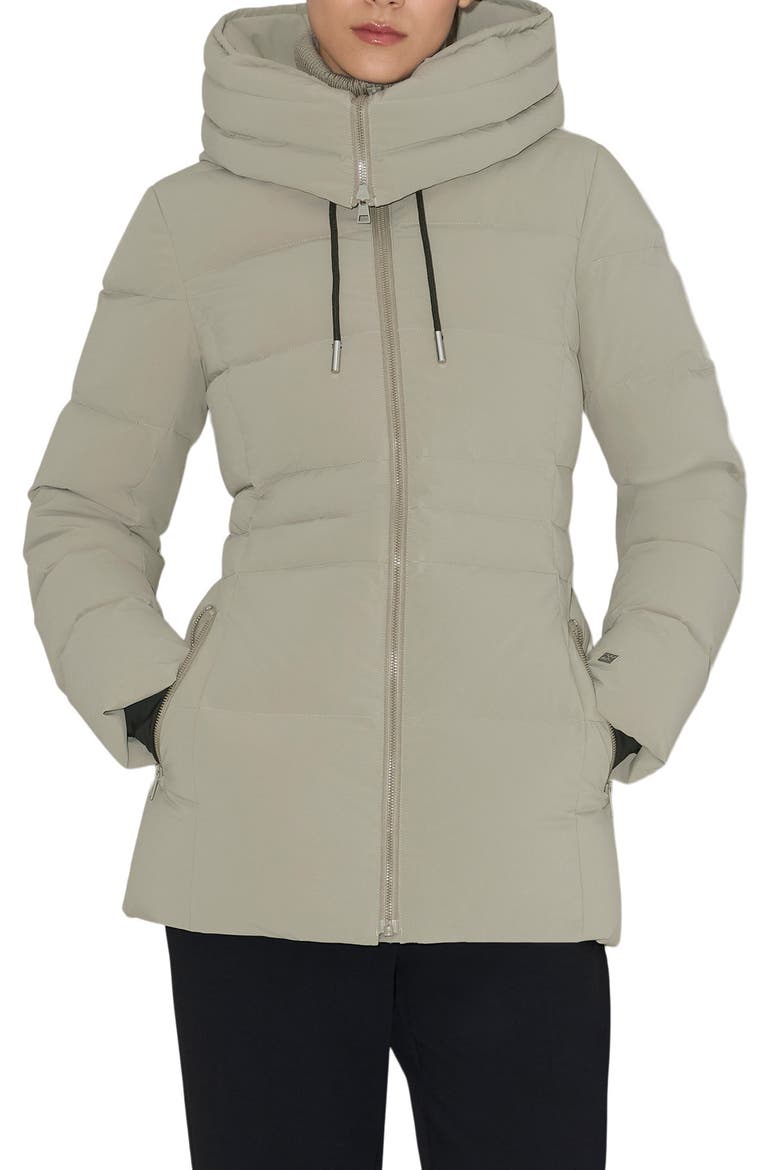 June Water Repellent 700 Fill Power Down Quilted Jacket with Bib Inset, Main, color, SAGEBRUSH