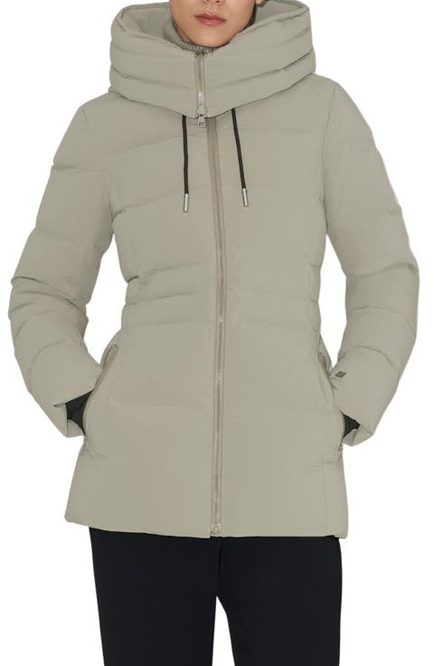 June Water Repellent 700 Fill Power Down Quilted Jacket with Bib Inset