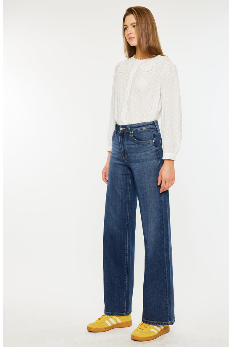 Samara High Rise Wide Leg Jeans, Alternate, color, Dark Wash