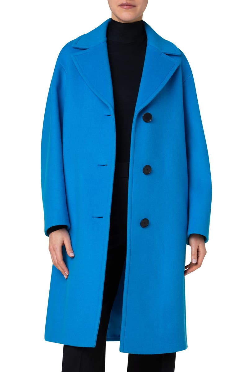 Akris punto Oversize Wool Blend Long Coat, Main, color, 