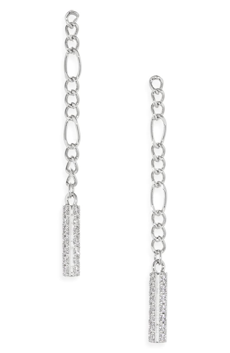 Sterling Forever Audlyn Chain Drop Earrings, Main, color, Silver