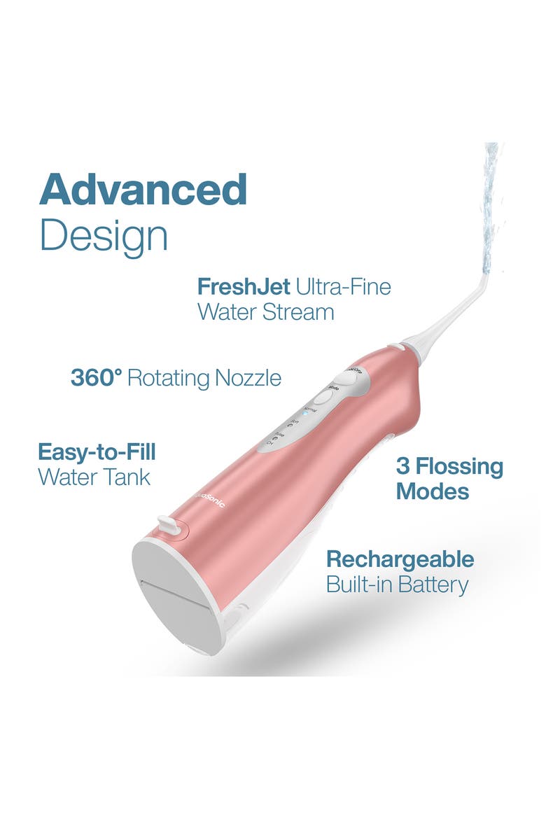 Aqua Flosser Cordless Rechargeable Water Flosser in Rose Gold, Alternate, color, ROSE GOLD