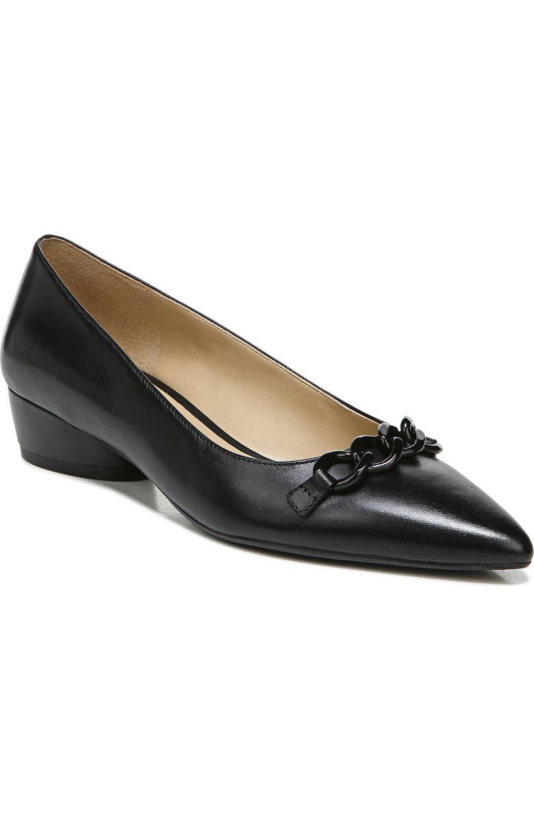 Naturalizer Becca Skimmer Pointed Toe Pump, Main, color, Black Leather