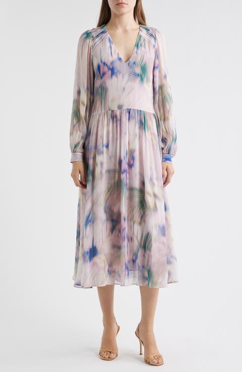 Ditilla Print Long Sleeve Dress