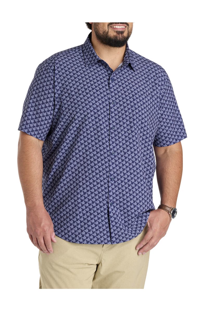 Tommy Bahama Big & Tall Cost Tropic Geoscape Sport Shirt, Main, color, Coastline