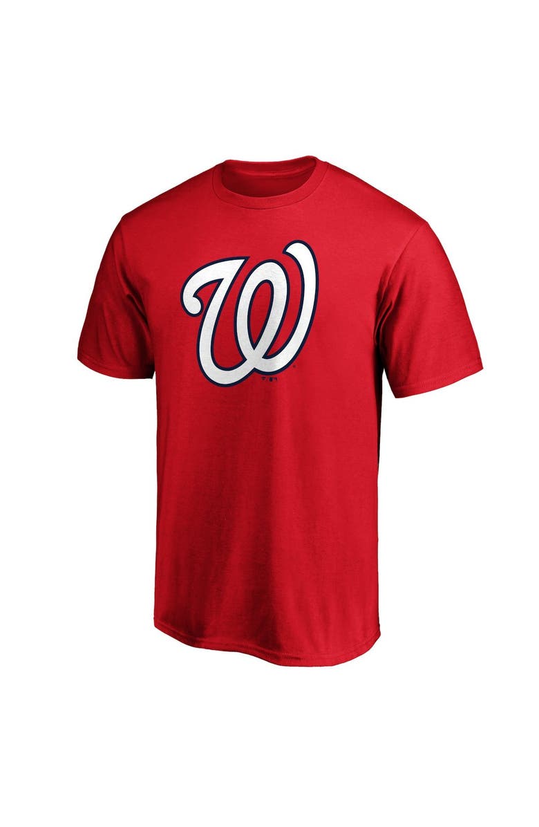 FANATICS Men's Fanatics Branded Red Washington Nationals Official Logo T-Shirt, Alternate, color,