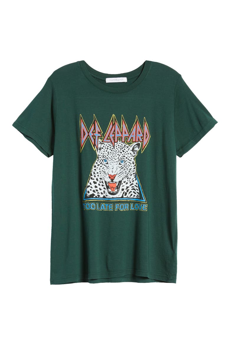 Def Leppard Too Late for Love Graphic Tee, Alternate, color, EMERALD