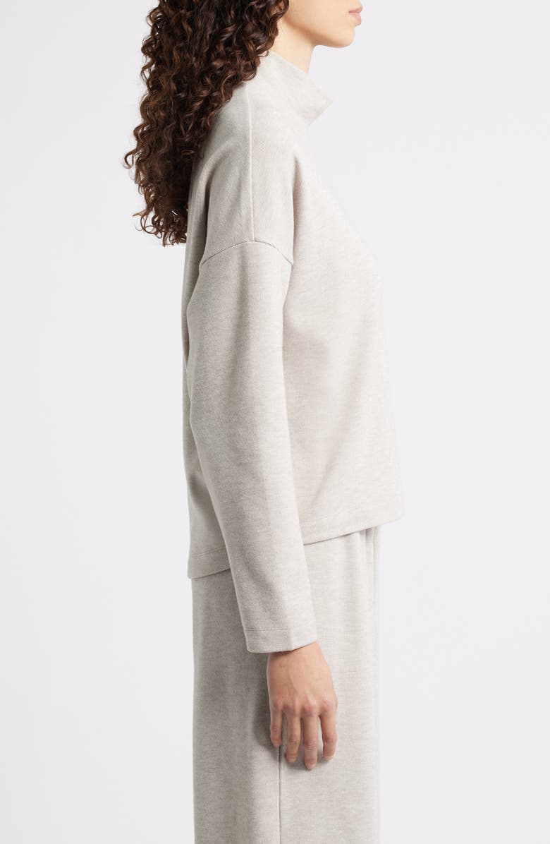 Caslon<sup>®</sup> Drop Shoulder Turtleneck Sweatshirt, Alternate, color, Beige Taupe