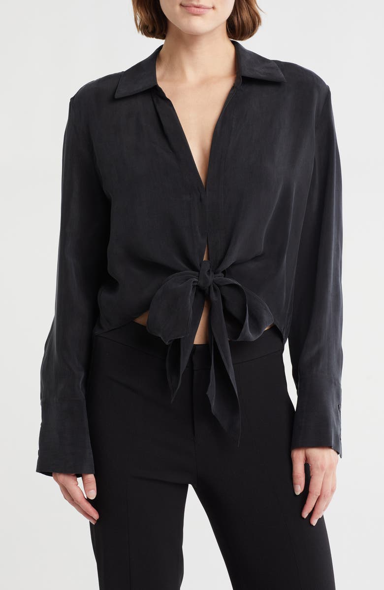 Alice + Olivia Hannon Tie Front Shirt, Main, color,