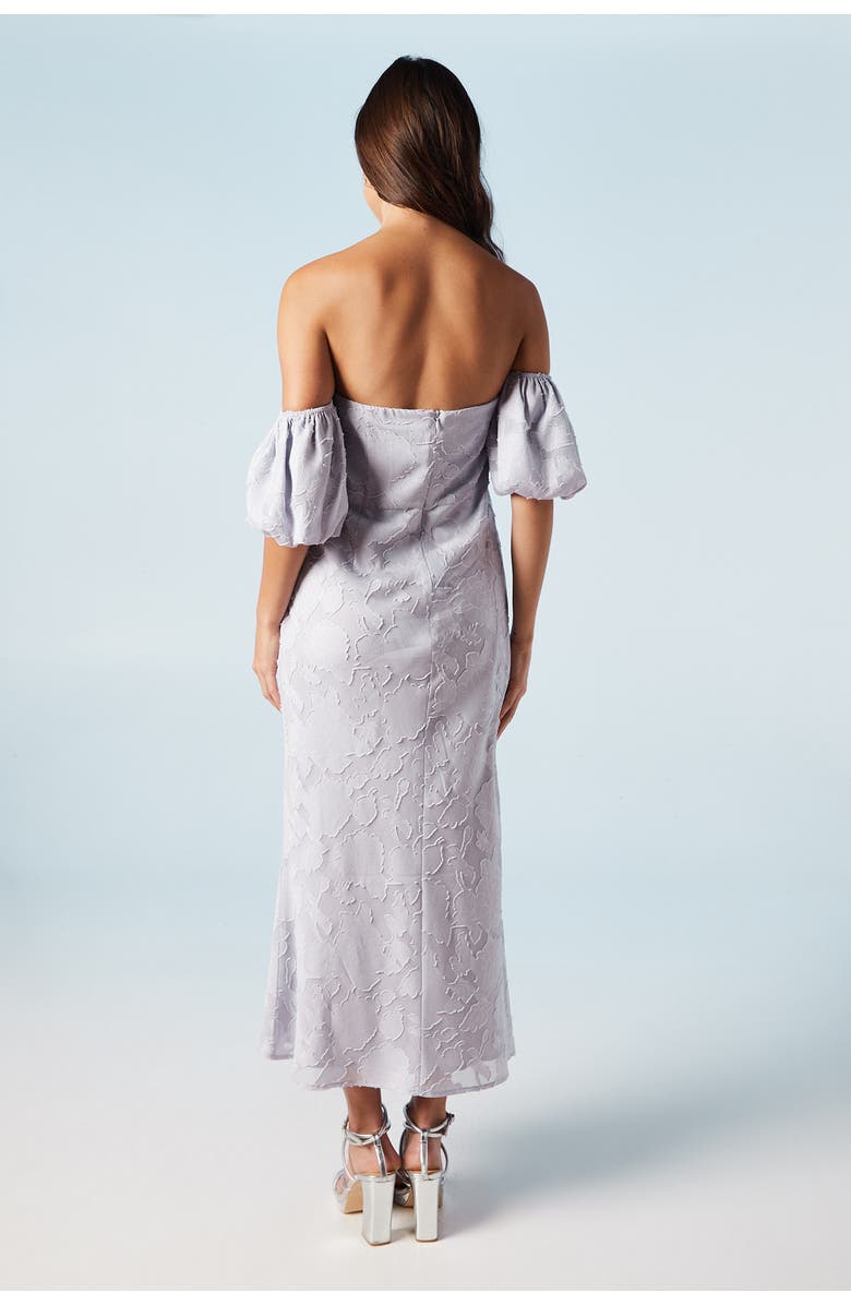 Oasis Puff Sleeve Bridesmaids Midi Dress, Alternate, color, Lilac