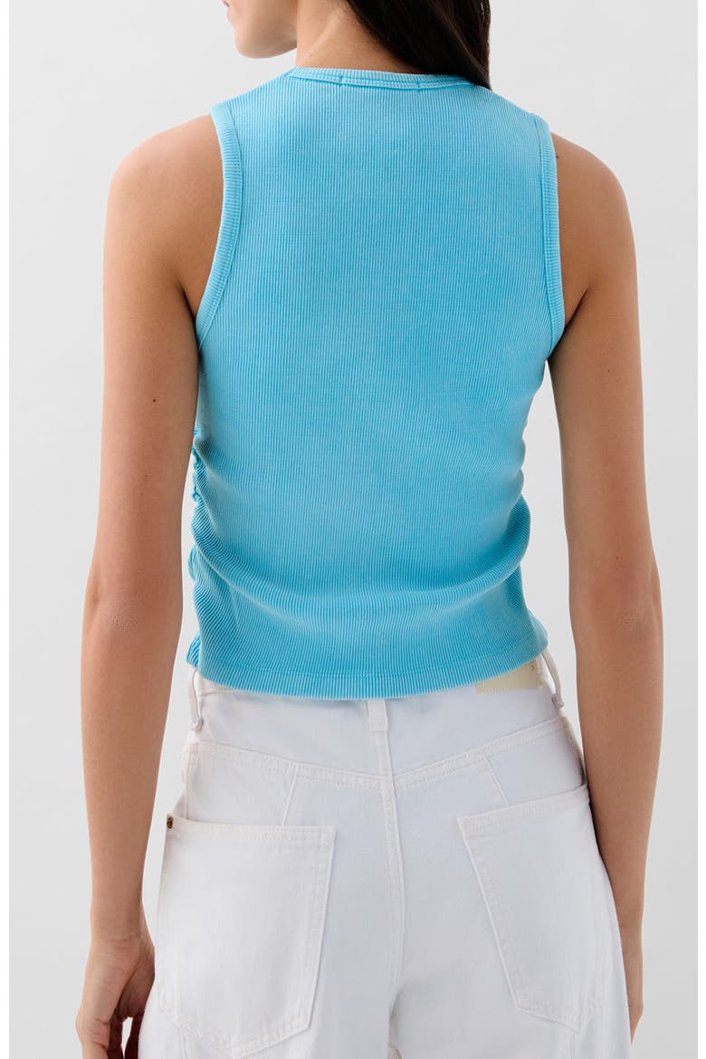 Rib Gather Side Tee, Alternate, color, Turquoise