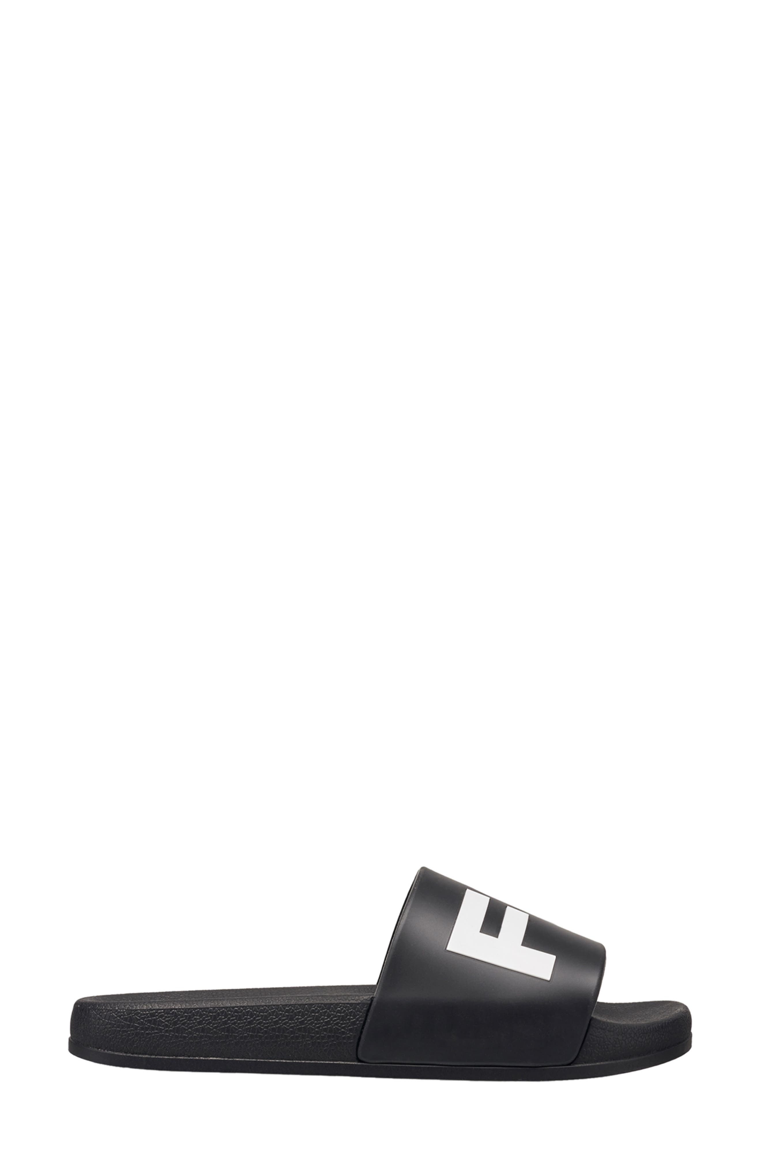 Slide Sandal, Alternate, color, BLACK/ WHITE