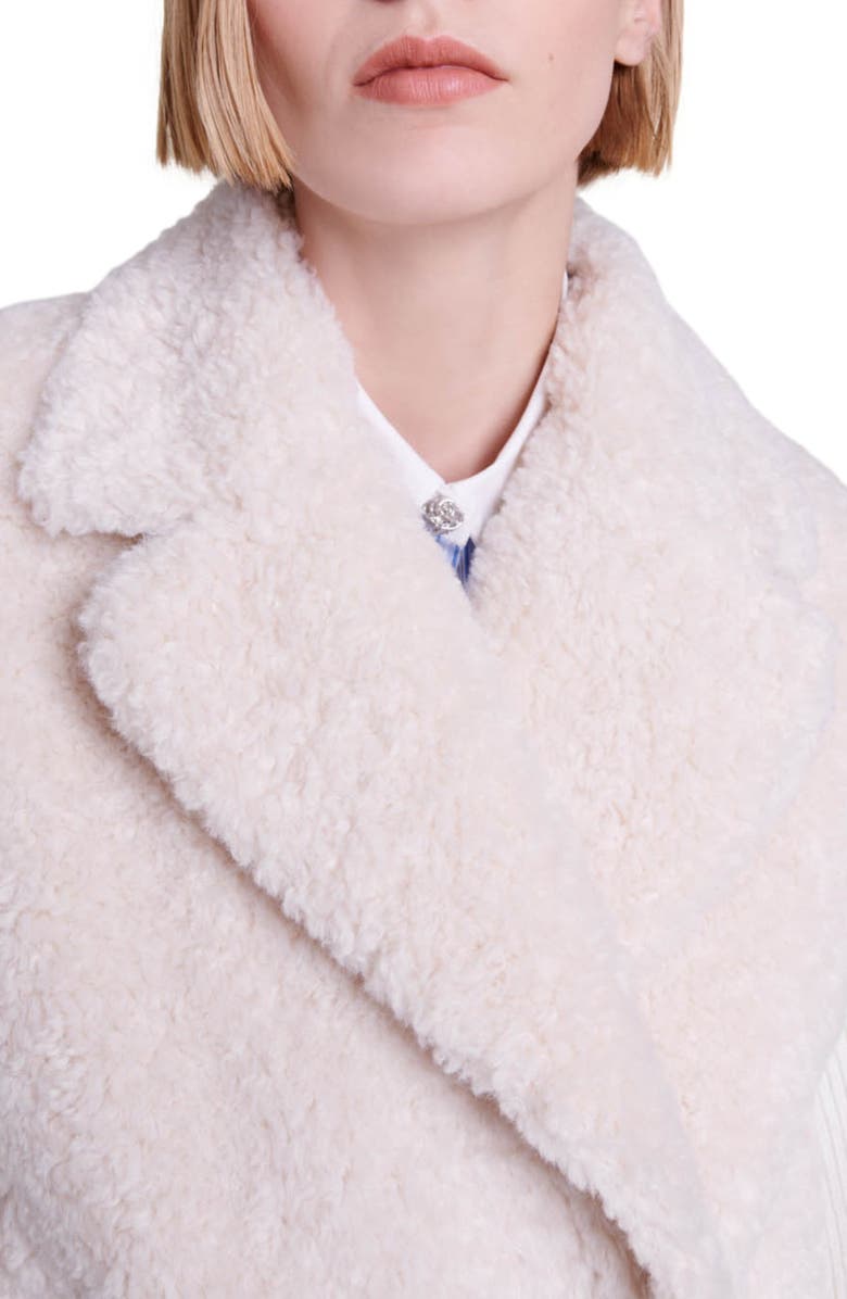 maje Belere Mixed Media Faux Fur Jacket, Alternate, color,