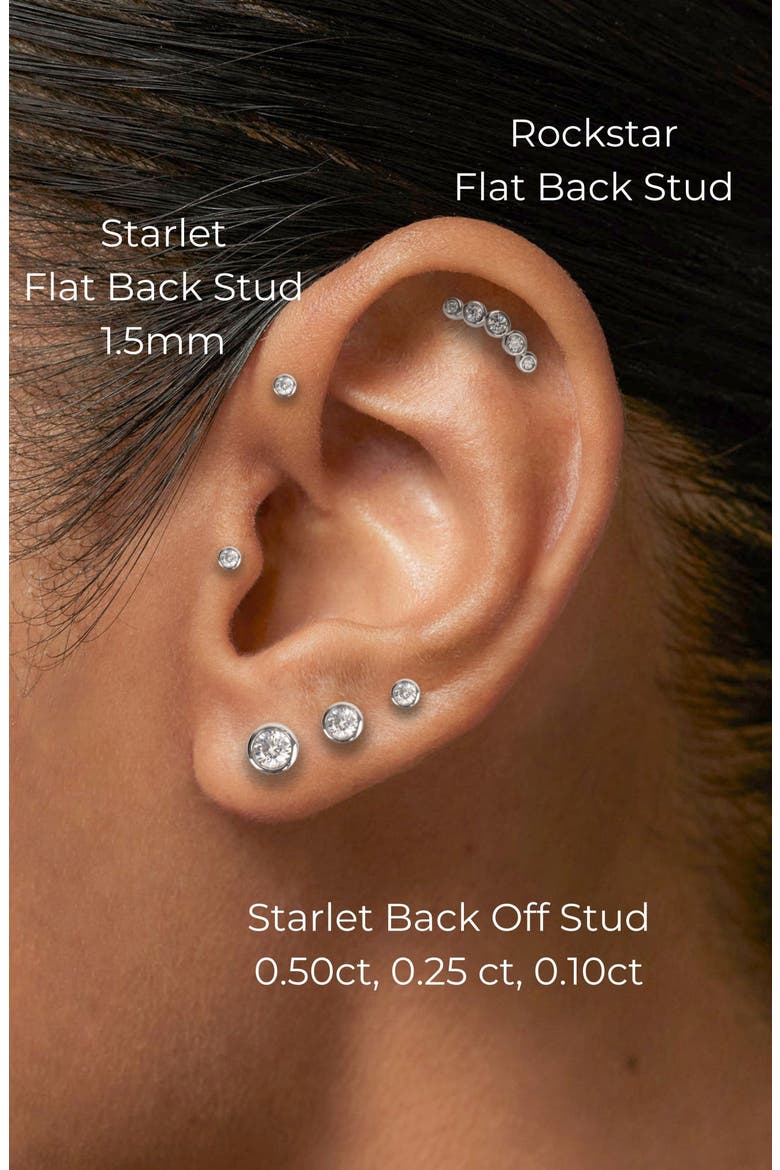 The Starlet Flat Back Stud, Alternate, color, Yellow Gold