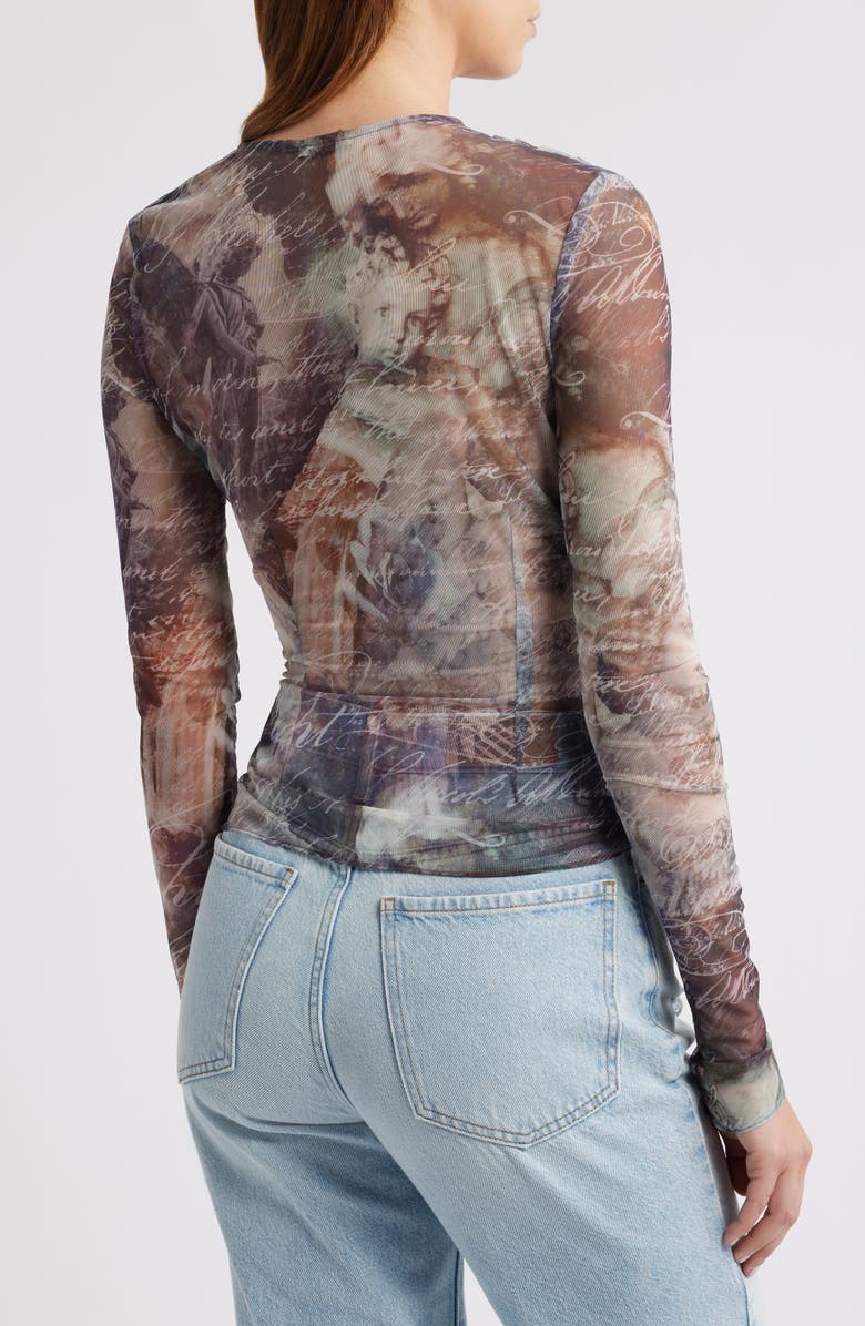 Mistress Rocks Draped Printed Top, Alternate, color, Draped Printed