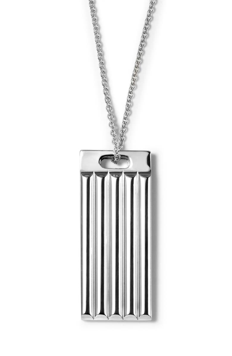 le gramme Godron Dog Tag Pendant Necklace, Main, color, 