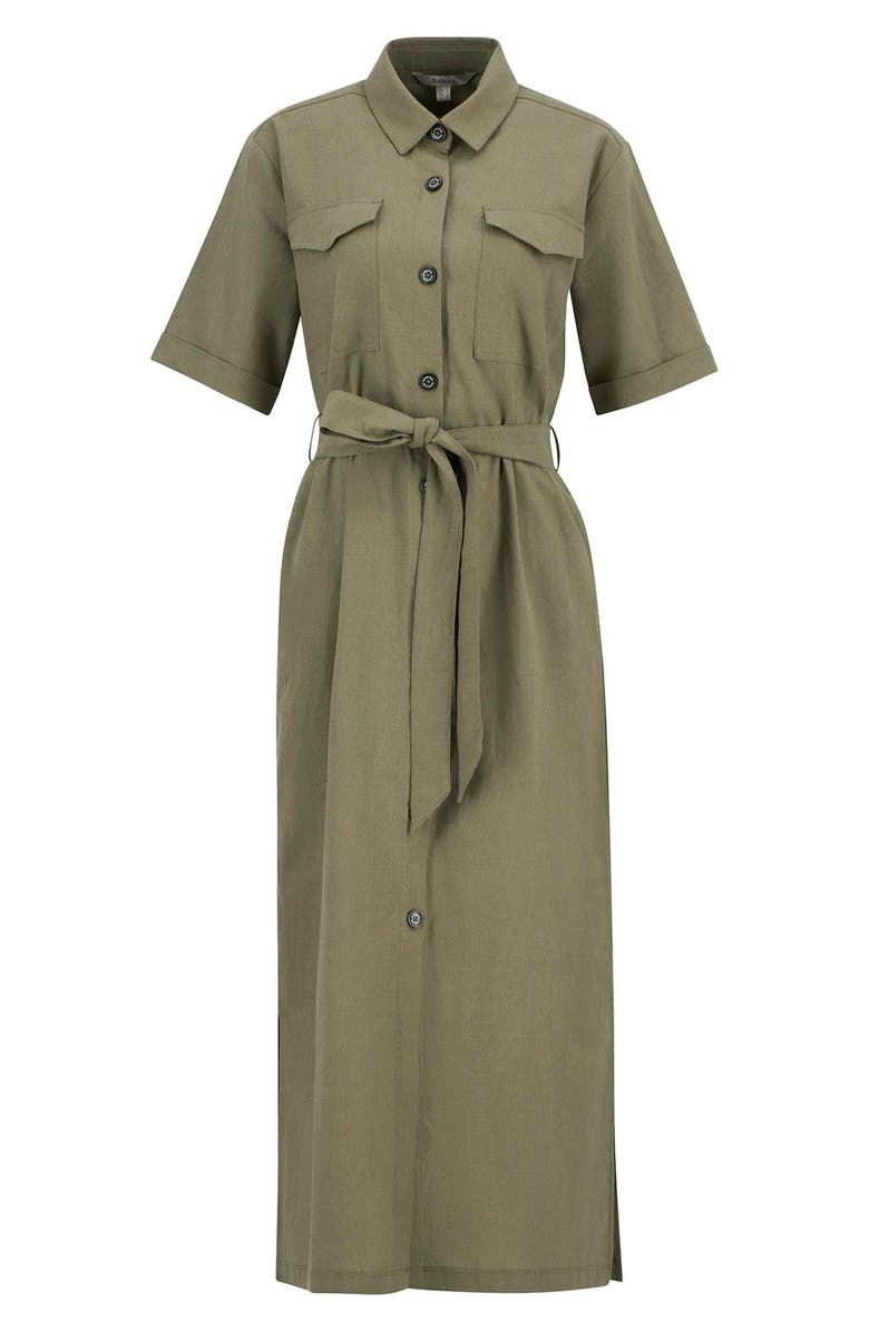 Barbour Nicole Maxi Shirtdress, Alternate, color, Dusky Green