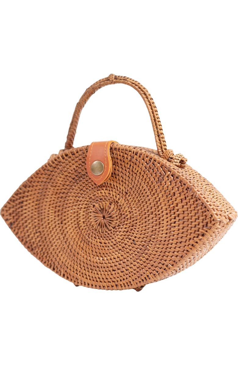 Jelavu Iris Handwoven Rattan Top Handle Bag, Alternate, color, Natural