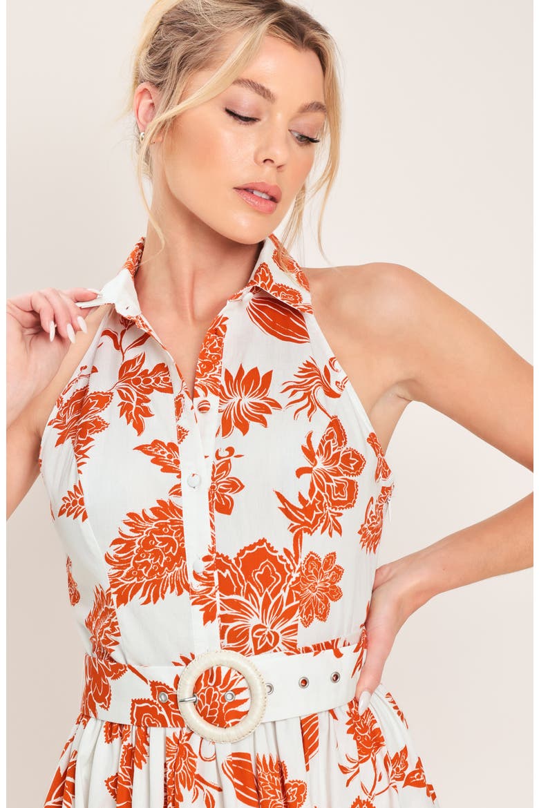 Belted Maxi Shirtdress, Alternate, color, IVORY RUST