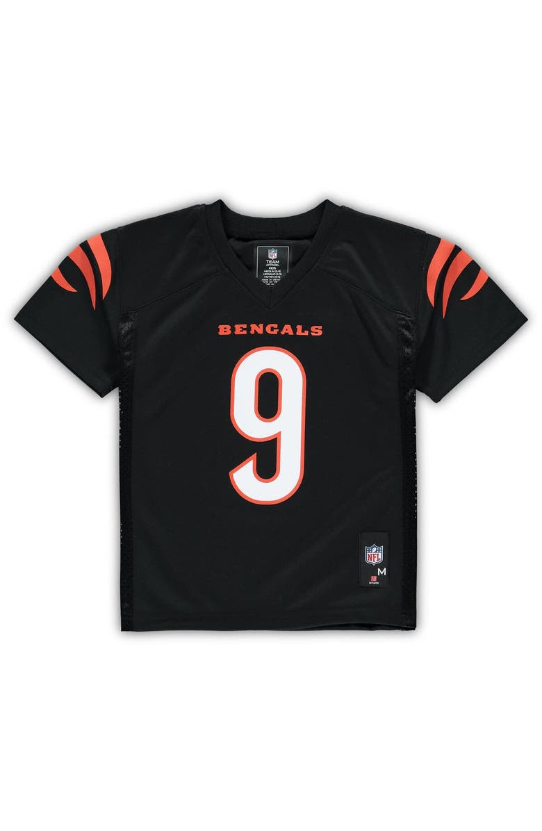 Outerstuff Preschool Joe Burrow Black Cincinnati Bengals Replica Player Jersey, Alternate, color, Black