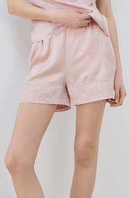 MANGO Lace Detail Short Pajama Bottoms