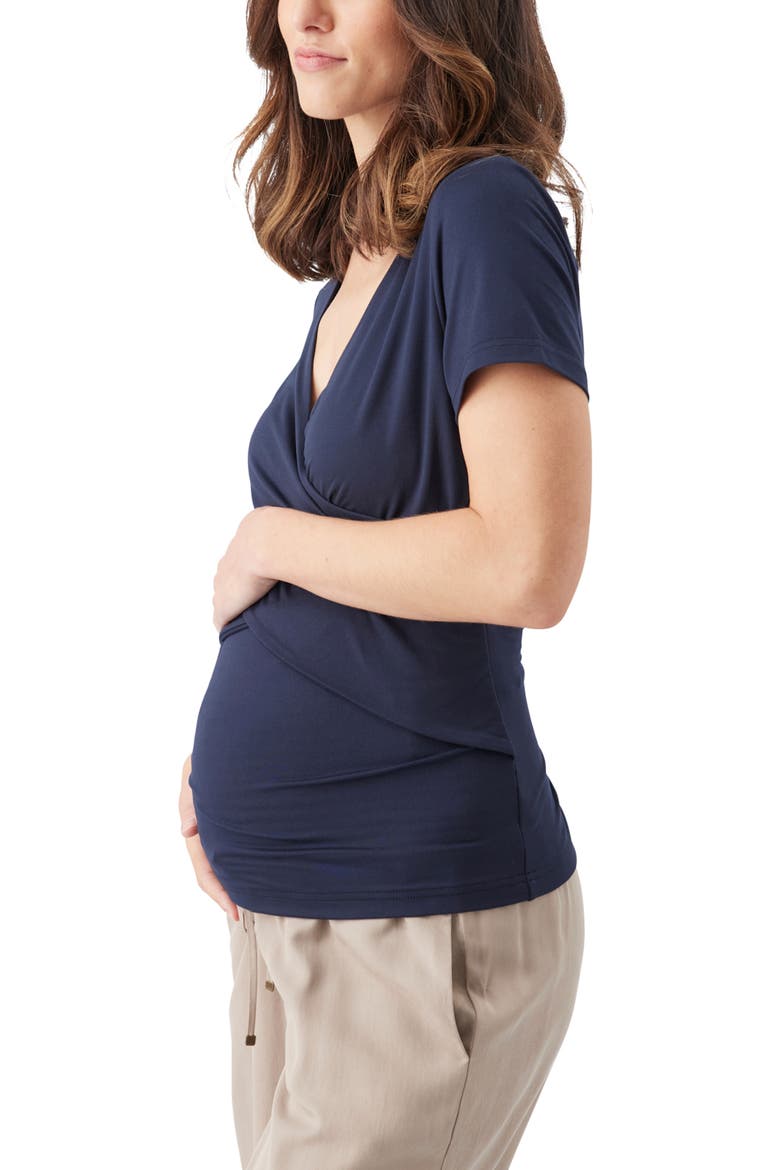 Luxe Knit Embrace Nursing Tee, Alternate, color, Navy
