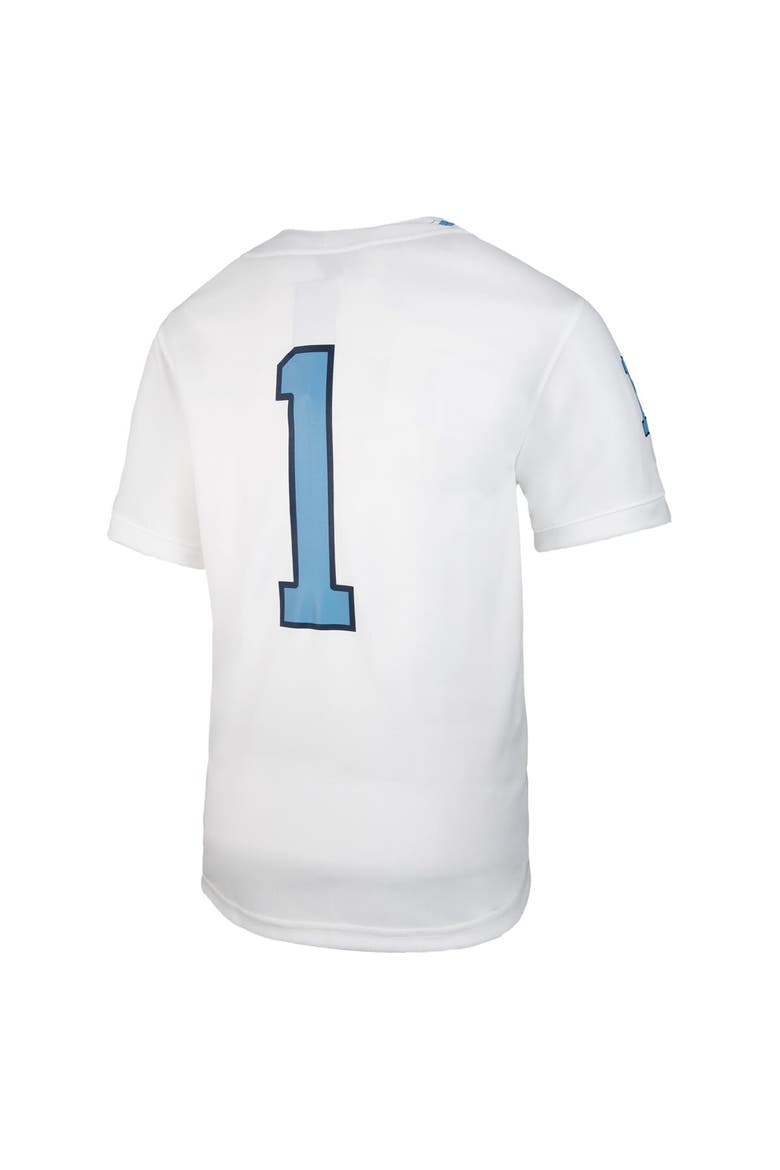 Youth Jordan Brand #1 White North Carolina Tar Heels Untouchable Replica Game Jersey, Alternate, color, White