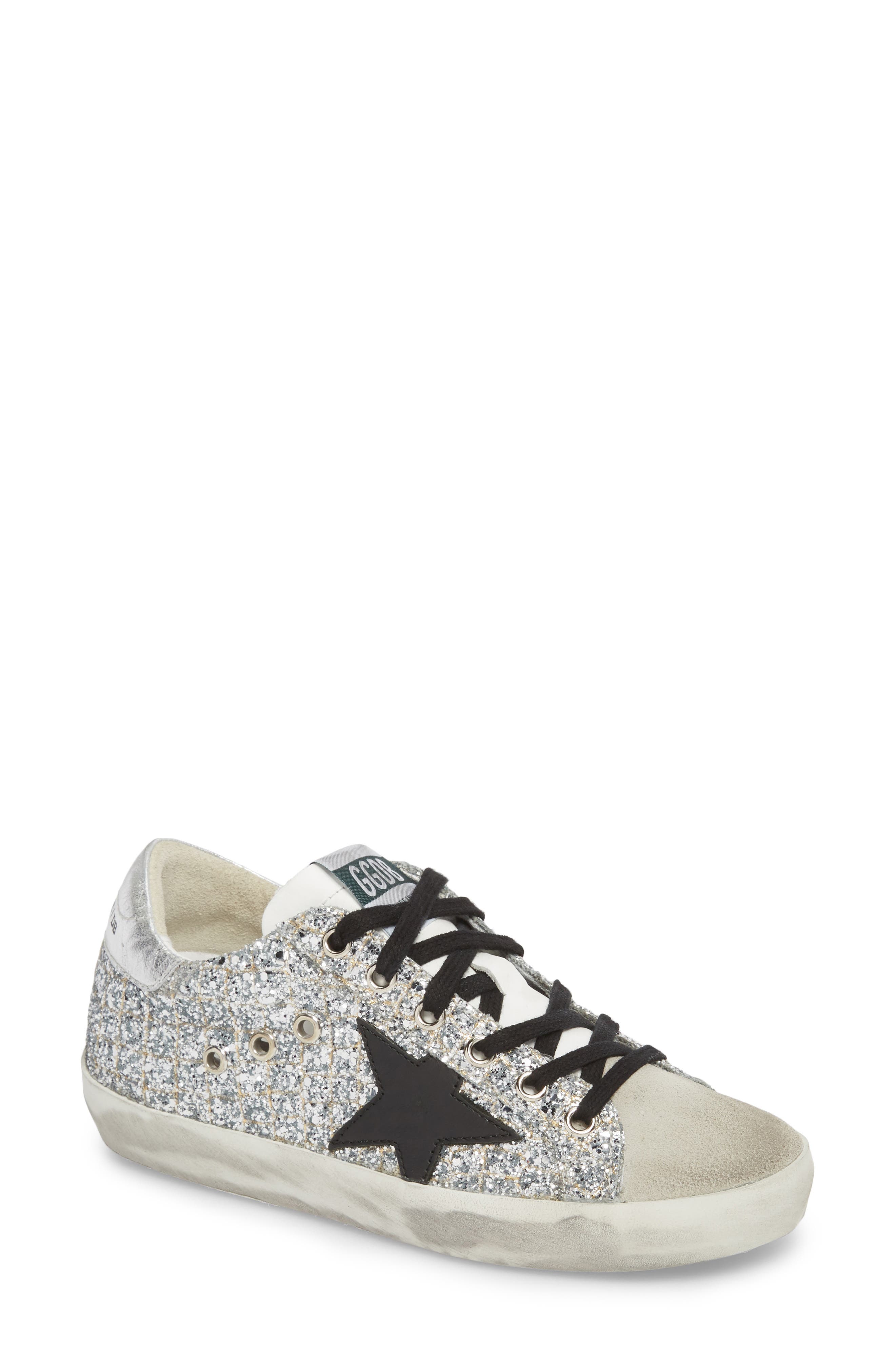 Golden Goose Glitter Superstar Lace-Up Sneaker, Main, color, 