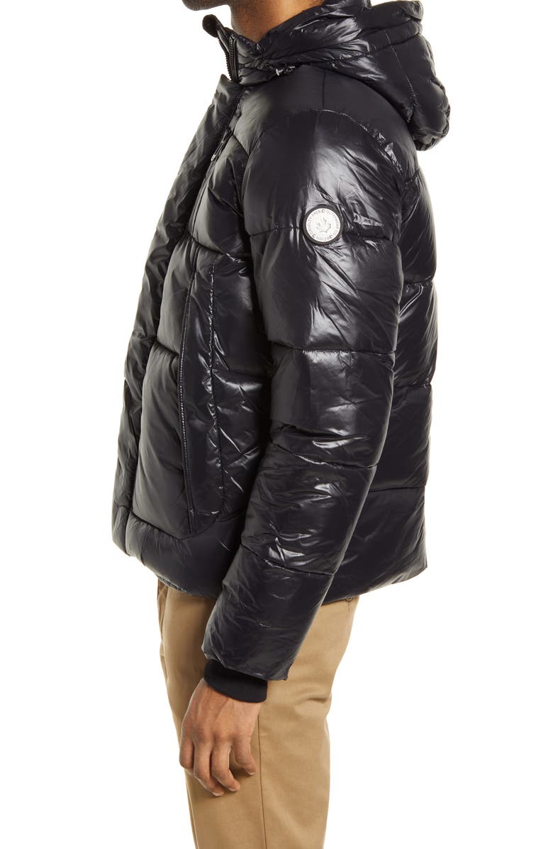 Noize Men's Hank Luxe Shine Puffer Coat, Alternate, color, Black