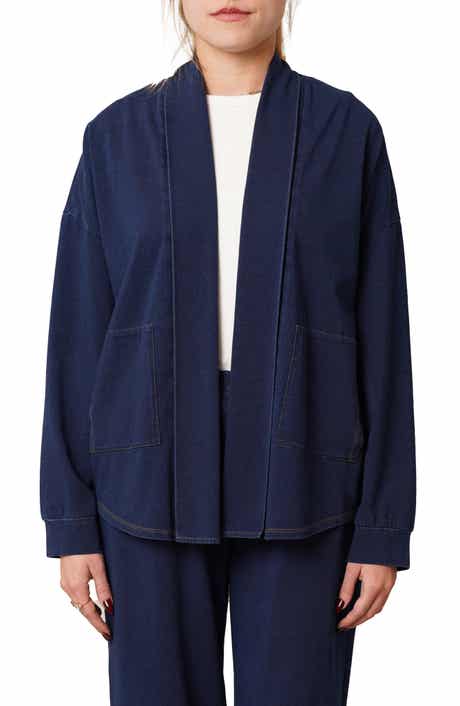 Open Front Denim Cardigan