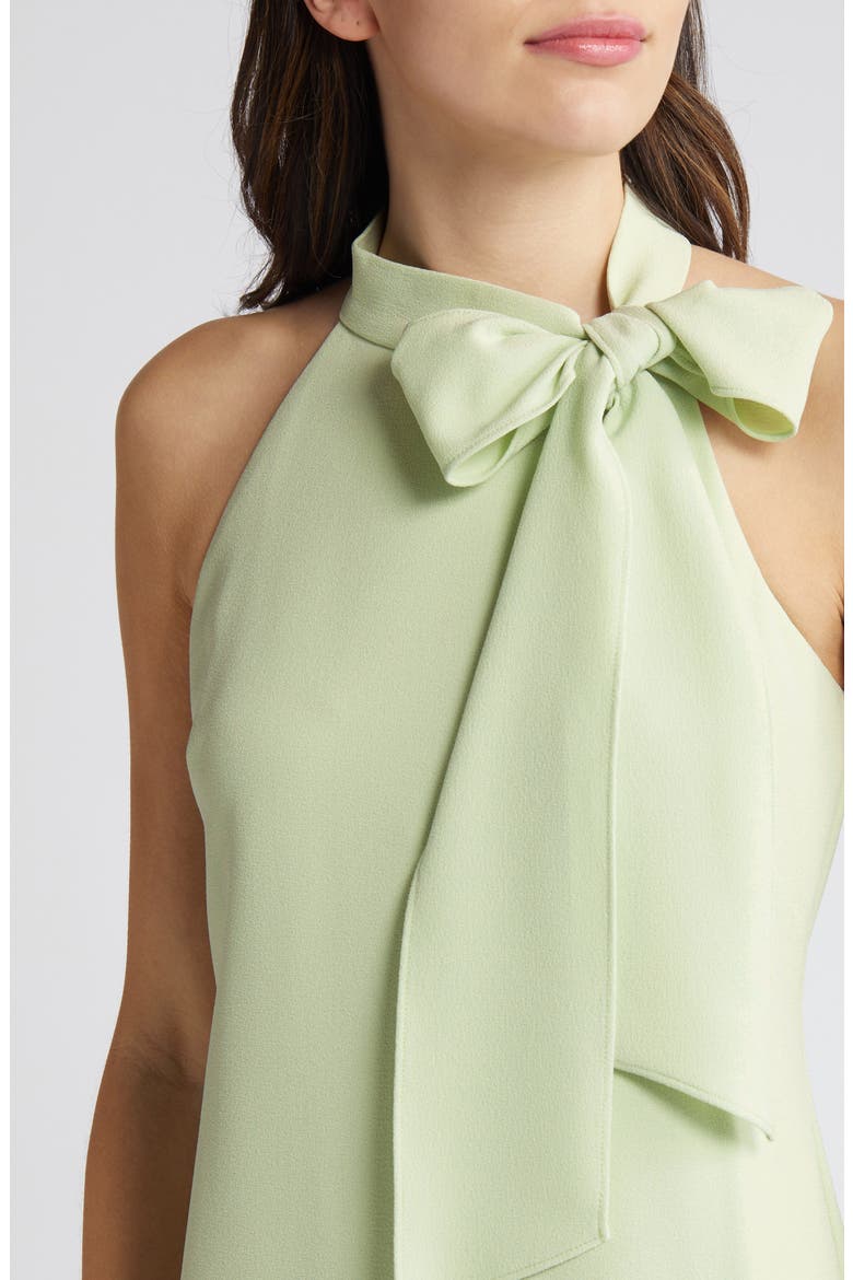 Signature Stretch Bow Crepe Dress, Alternate, color, PISTACHIO