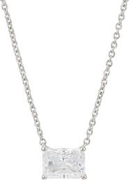 Nadri Modern Luv Large Emerald Cut Cubic Zirconia Pendant Necklace
