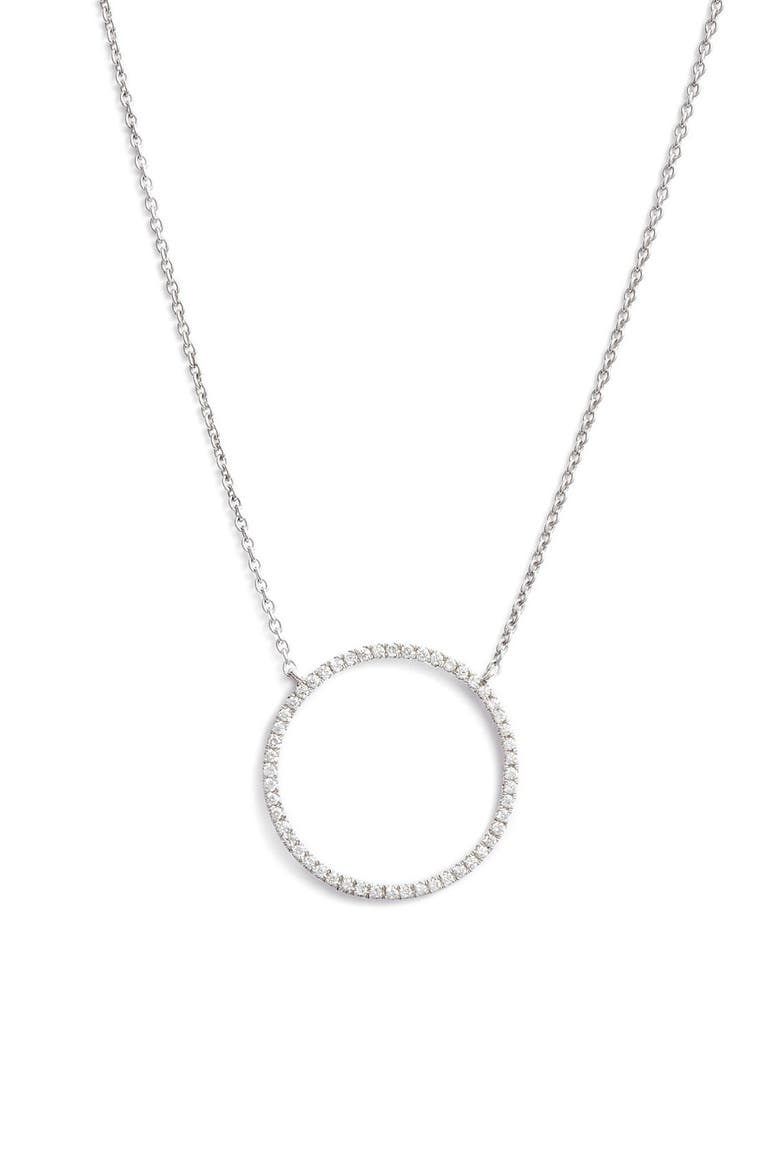 Simple Obsessions Circle Pendant Necklace   (Nordstrom Exclusive), Main, color, WHITE GOLD