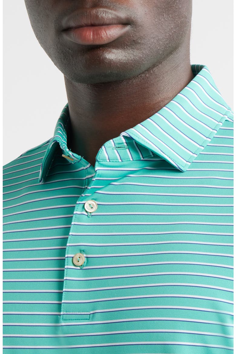 Dunnes Stripe Performance Jersey Polo, Alternate, color, MEADOW