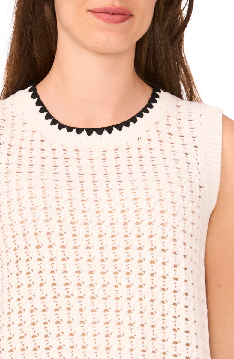 Halogen<sup>®</sup> Pointelle Sleeveless Sweater, Alternate, color, New Ivory