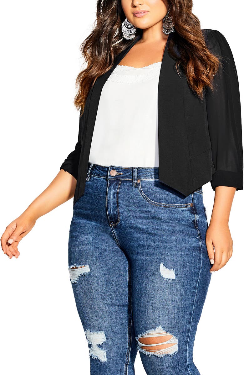 City Chic Crop Blazer, Main, color, 