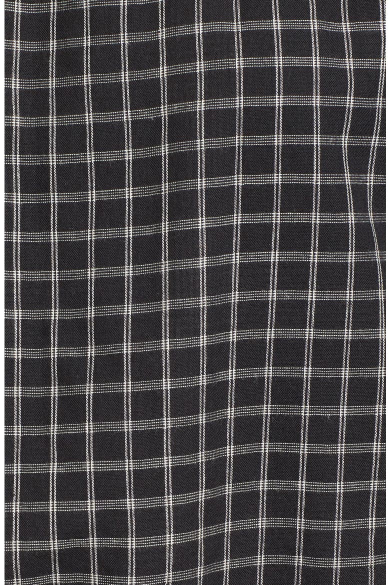 Plaid Off the Shoulder Top, Alternate, color, CLASSIC BLACK