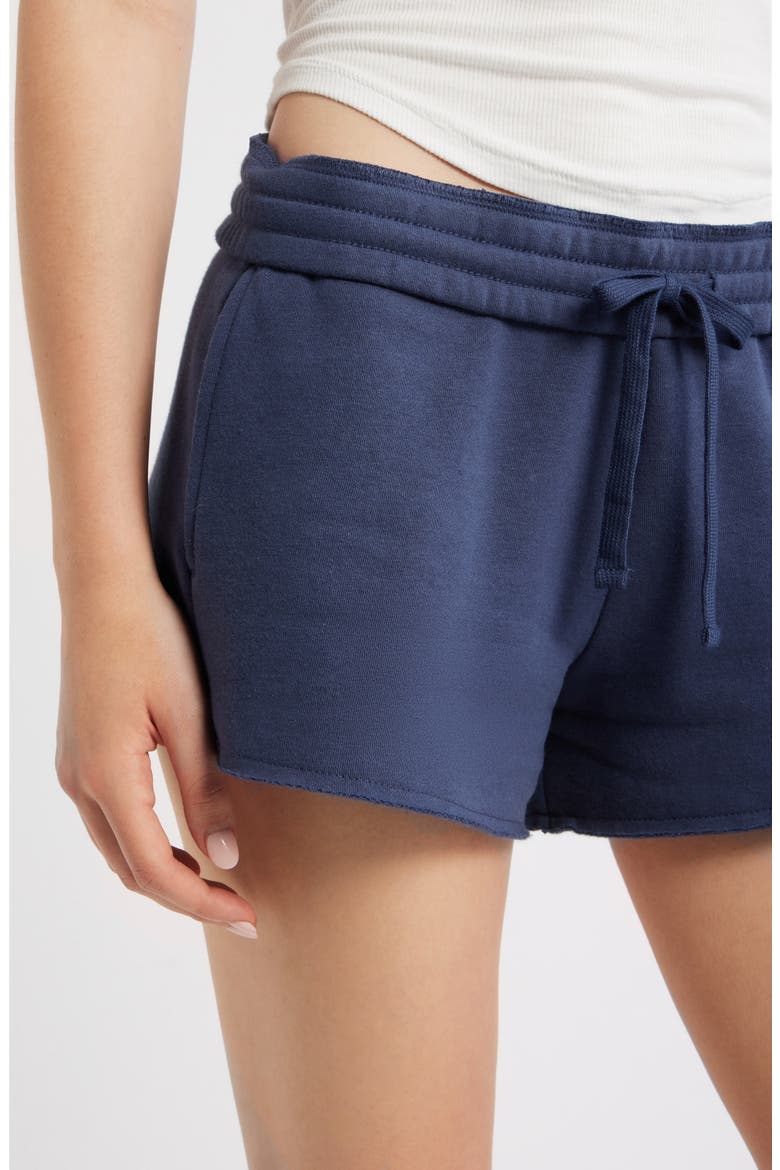 Foldover Fleece Mini Sweat Shorts, Alternate, color, NAVY INDIGO