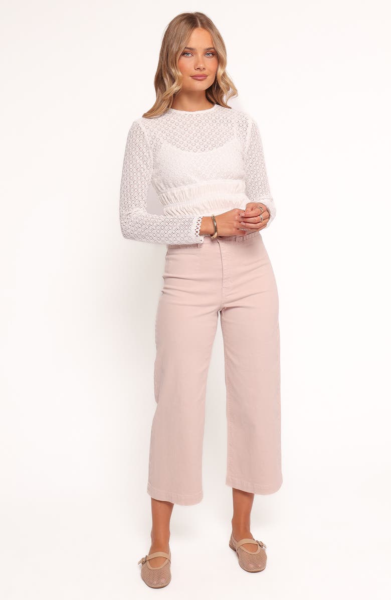 Petal & Pup Riven Shirred Top, Alternate, color, White