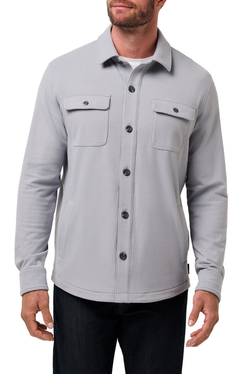 TravisMathew Polar Fleece Shirt Jacket, Main, color, Sleet
